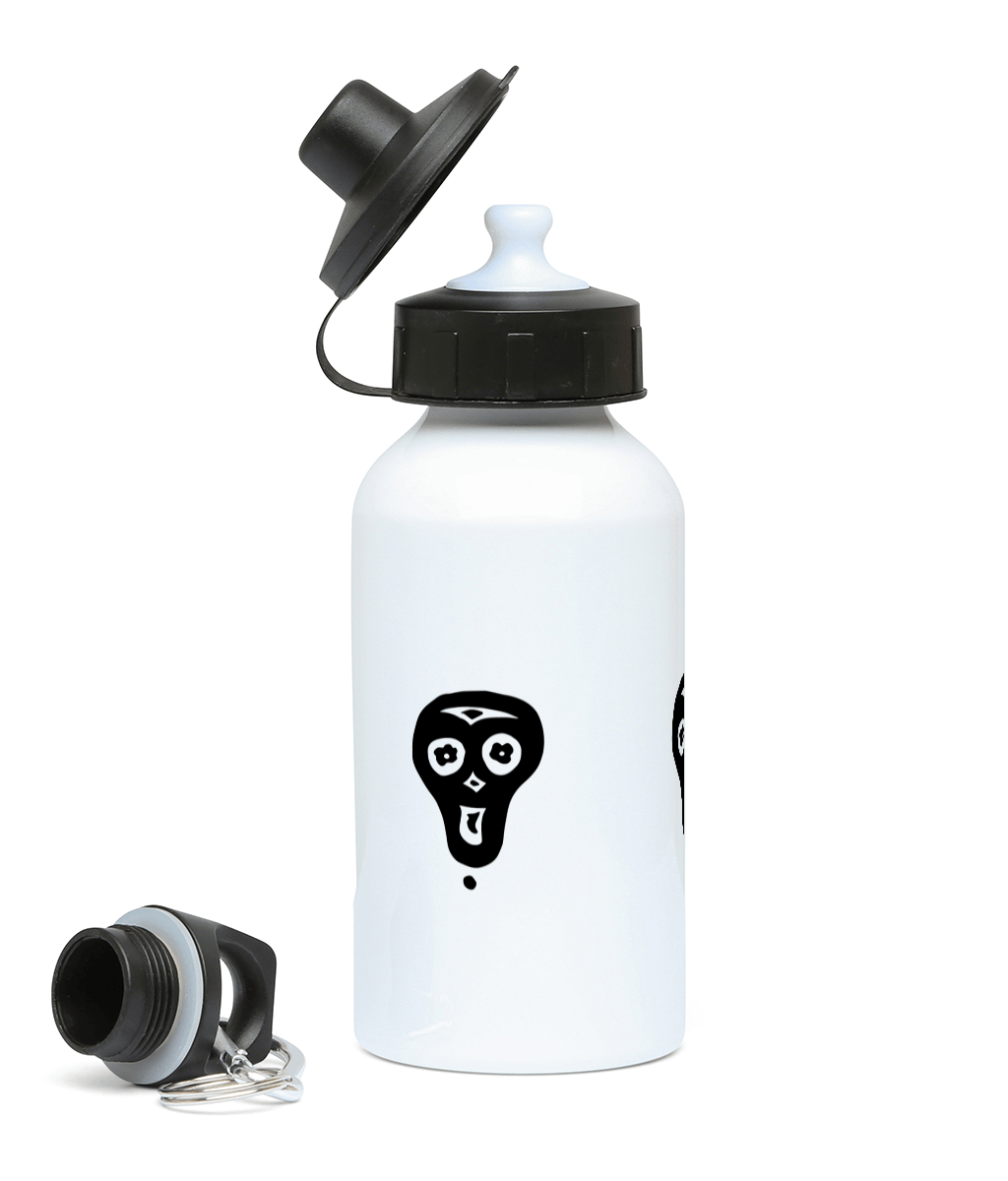 LzBc Accessories & Homeware Aluminium / White 400ml Water Bottle with a Skull